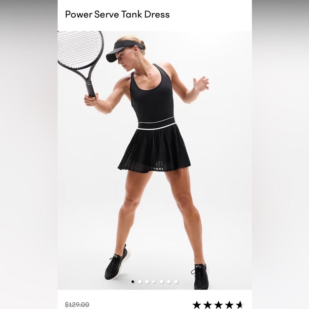 Athleta Black Power Serve Tank Dress